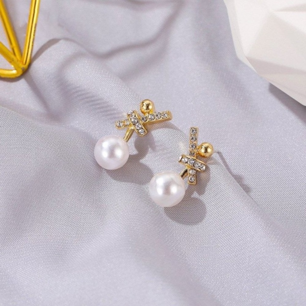 5 for $25 Pearl 14k Gold Plated Earrings
